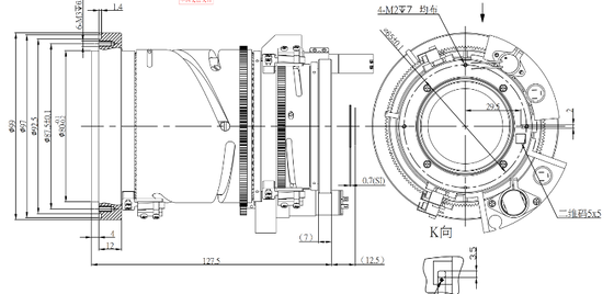 FWD-0326-0R 25-75mm EFL LWIR Lenti zoom motorizzate con lunghezza d'onda da 8 a 12 μm e messa a fuoco elettrica