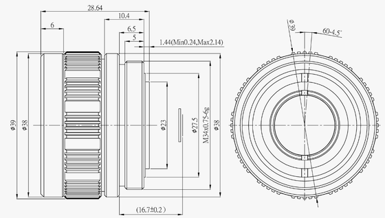 FWD-19-02 19mm F1.0 LWIR Lenti zoom motorizzate con lunghezza d'onda da 8 a 12 μm e temperatura di funzionamento da -40°C a +80°C per sensore da 384×288@12μm