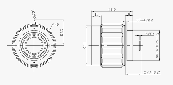 Obiettivo zoom motorizzato FWD-35 35 mm EFL LWIR con lunghezza d'onda di 8-12 μm e design atermalizzato - Serie Calcogenuro
