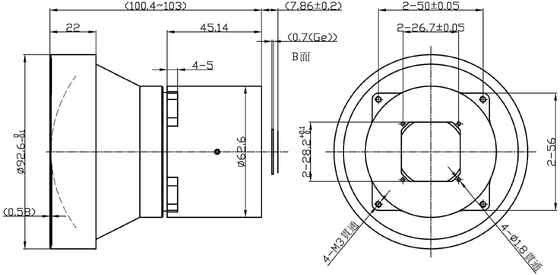 FWD-100 100mm F1.2 1280×1024@12μm LWIR Lenti zoom motorizzate con lunghezza d'onda da 8 a 12 μm per l'imaging termico