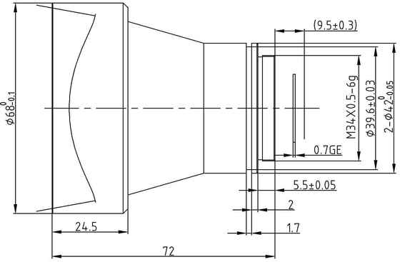 FWD-55 55mm F1.0 1280×1024@12μm LWIR Motorized Zoom Lens con lunghezza d'onda da 8 a 12 μm per l'imaging termico